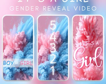 It’s a Girl! Gender Reveal Video – Non-Editable | Digital Instant Download | Mobile Phone Format