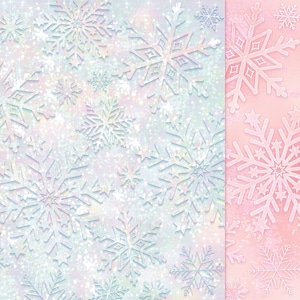 Carte digitali con motivi a fiocchi di neve pastello I Motivo invernale natalizio I Sfondo invernale I Download digitale, download immediato, uso commerciale