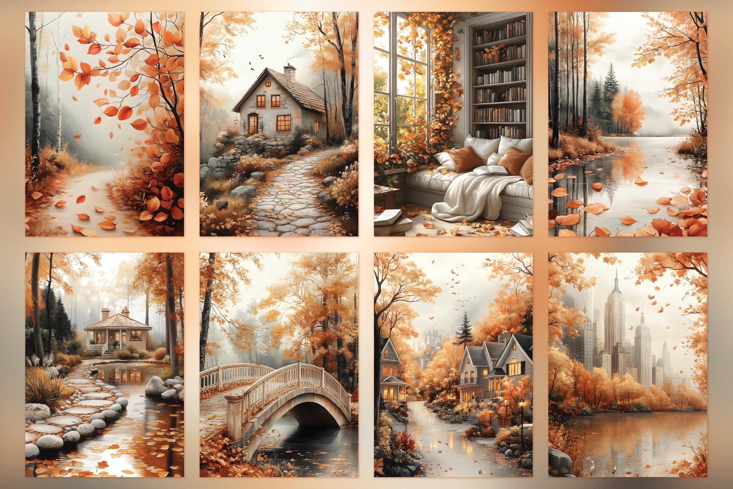 Autumn Digital Paper Set: 140 Fall Scrapbooking Designs (A4, 300 DPI ...