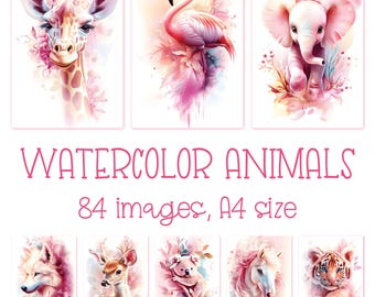 Watercolor Animal Prints: Whimsical Nursery Decor (Digital Download)