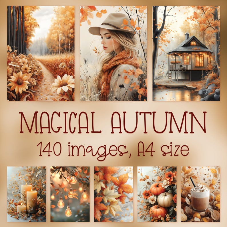 Autumn Digital Paper Set: 140 Fall Scrapbooking Designs (A4, 300 DPI ...