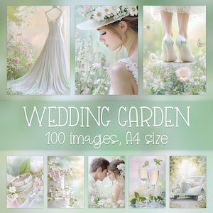 Wedding Garden Digital Junk Journal Pages: Romantic Scrapbook Paper Bundle, Love Journaling (Instant Download)