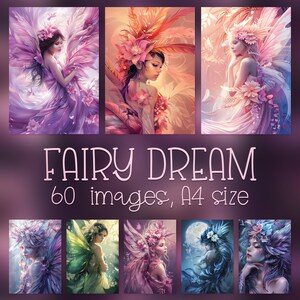 Papiers numériques féeriques pour travaux manuels, couvertures, scrapbooking, cartes, albums, journaux indésirables, affiches, art mural I Fairycore Fantasy I Usage commercial