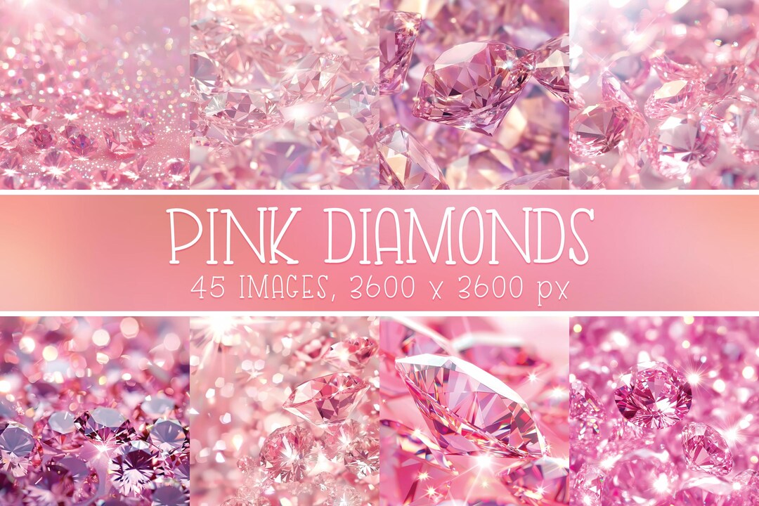 Pink Diamond Digital Paper: Glam Printable Backgrounds (commercial Use ...