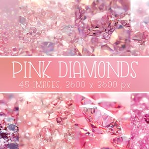 Pacchetto di carte digitali Pink Diamond - Sfondi stampabili glamour di lusso per scrapbooking, sublimazione, artigianato, biglietti, copertine - Uso commerciale