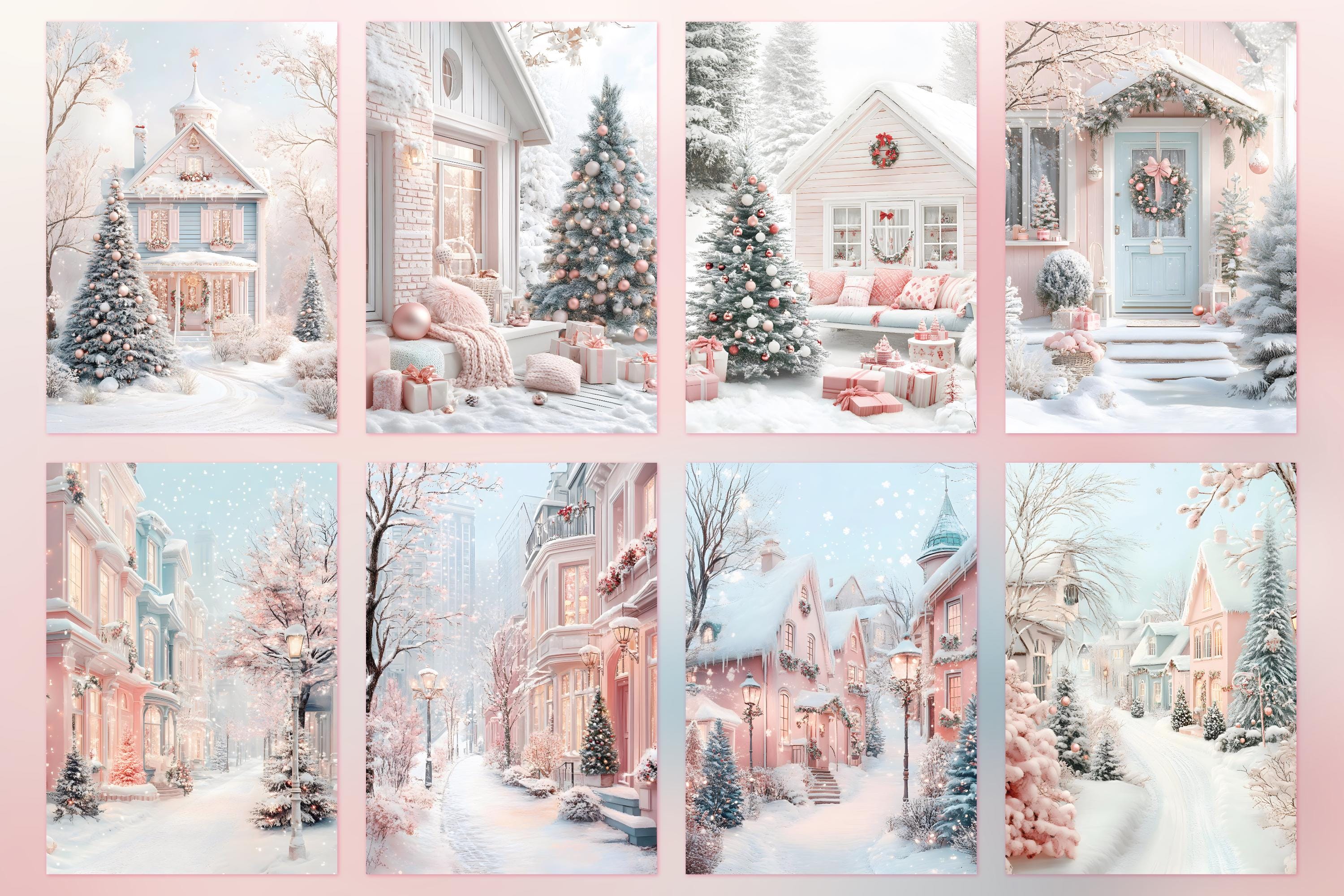 Pastel Christmas Digital Paper Bundle: Winter Junk Journal, DIY Card ...