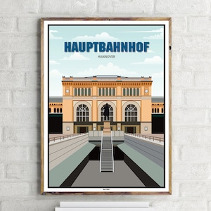 Hauptbahnhof Hannover (1) - Vintage Travel Poster