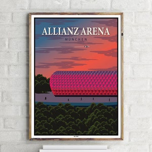 Allianz Arena München (1) - Vintage Travel Poster