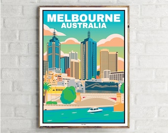 Downtown Melbourne (1) - Vintage Travel Poster