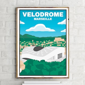 Vélodrome de Marseille (1) - Affiche de voyage vintage