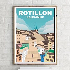 Lausanne Rotillon (1) - Vintage Travel Poster