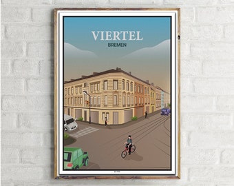 Bremen Viertel (1) - Vintage Travel Poster