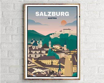 Altstadt Salzburg (1) - Vintage Travel Poster