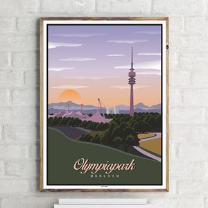 Parque Olímpico de Munique (1) - Cartaz de viagem vintage