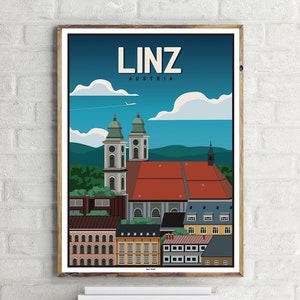 Altstadt Linz (1) - Vintage Travel Poster
