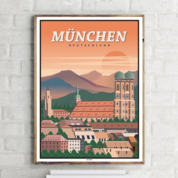 Altstadt München (1) - Vintage Travel Poster