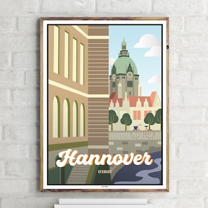 Rathaus Hannover (1) - Vintage Travel Poster