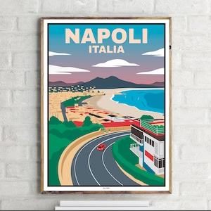 Vesuvio Napoli (1) - Poster di viaggio d'epoca