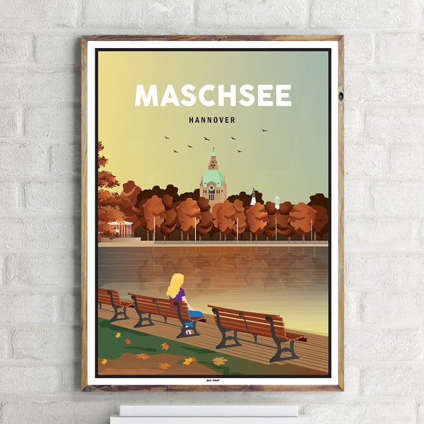 Maschsee Hannover (1) - Vintage Travel Poster