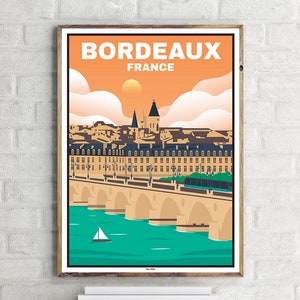 Pont de Pierre Bordeaux (1) - Affiche de voyage vintage