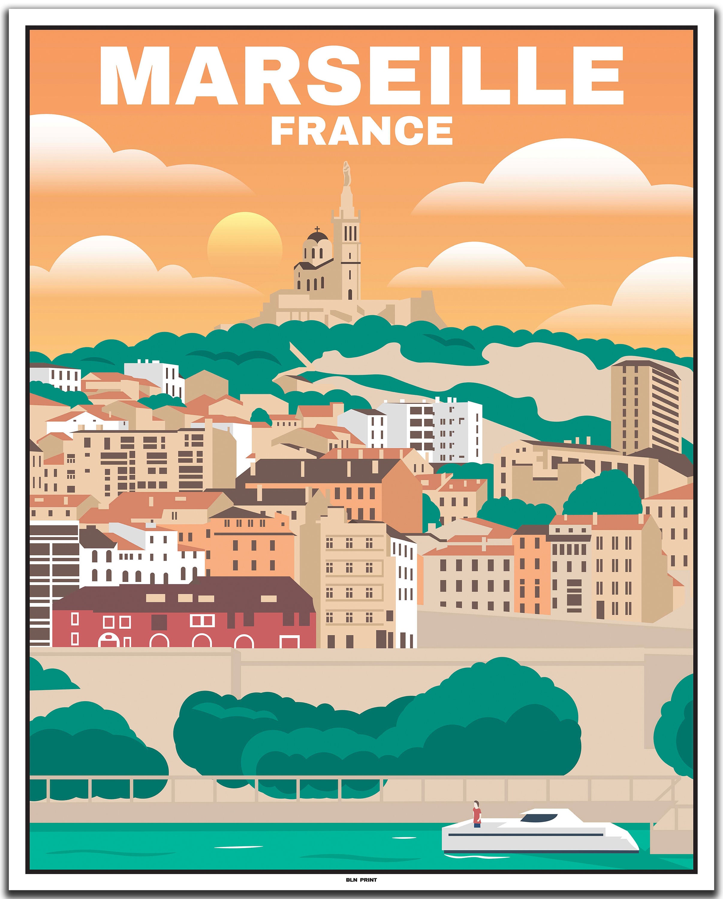 Affiche Marseille  Lotza - Affiches de voyage