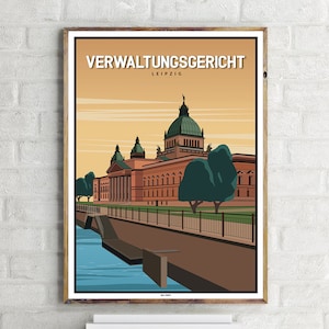 Verwaltungsgericht Leipzig (1) - Vintage Travel Poster