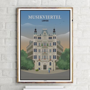 Musikviertel Leipzig (1) - Vintage Travel Poster