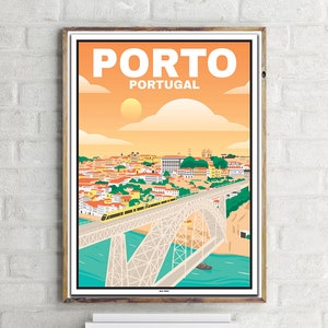 Ponte Dom Luís I Porto (1) - Poster di viaggio vintage