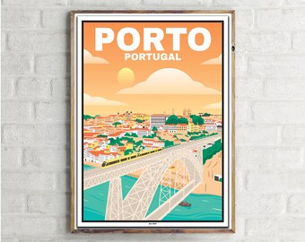 Ponte Dom Luís I Porto (1) - Vintage Travel Poster
