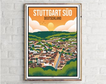 Stuttgart-Süd (1) - Vintage Travel Poster