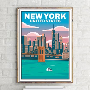 New York (1) - Affiche de voyage vintage