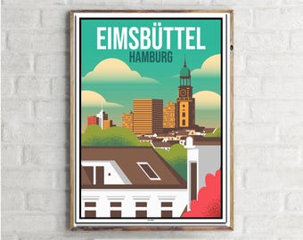 Hamburg Eimsbüttel (1) - Vintage Travel Poster