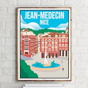 Nice Jean-Medecin (1) - Poster di viaggio vintage
