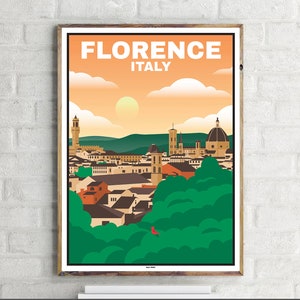 Old town Florence (1) - Vintage Travel Poster