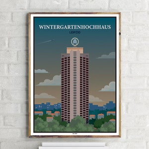 Wintergartenhochhaus Leipzig (1) - Affiche de voyage vintage
