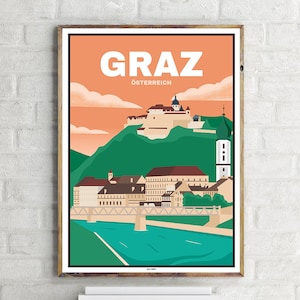 Altstadt Graz (1) - Vintage Travel Poster