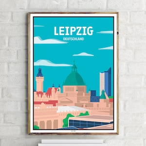 Centro di Lipsia (1) - Poster di viaggio d'epoca