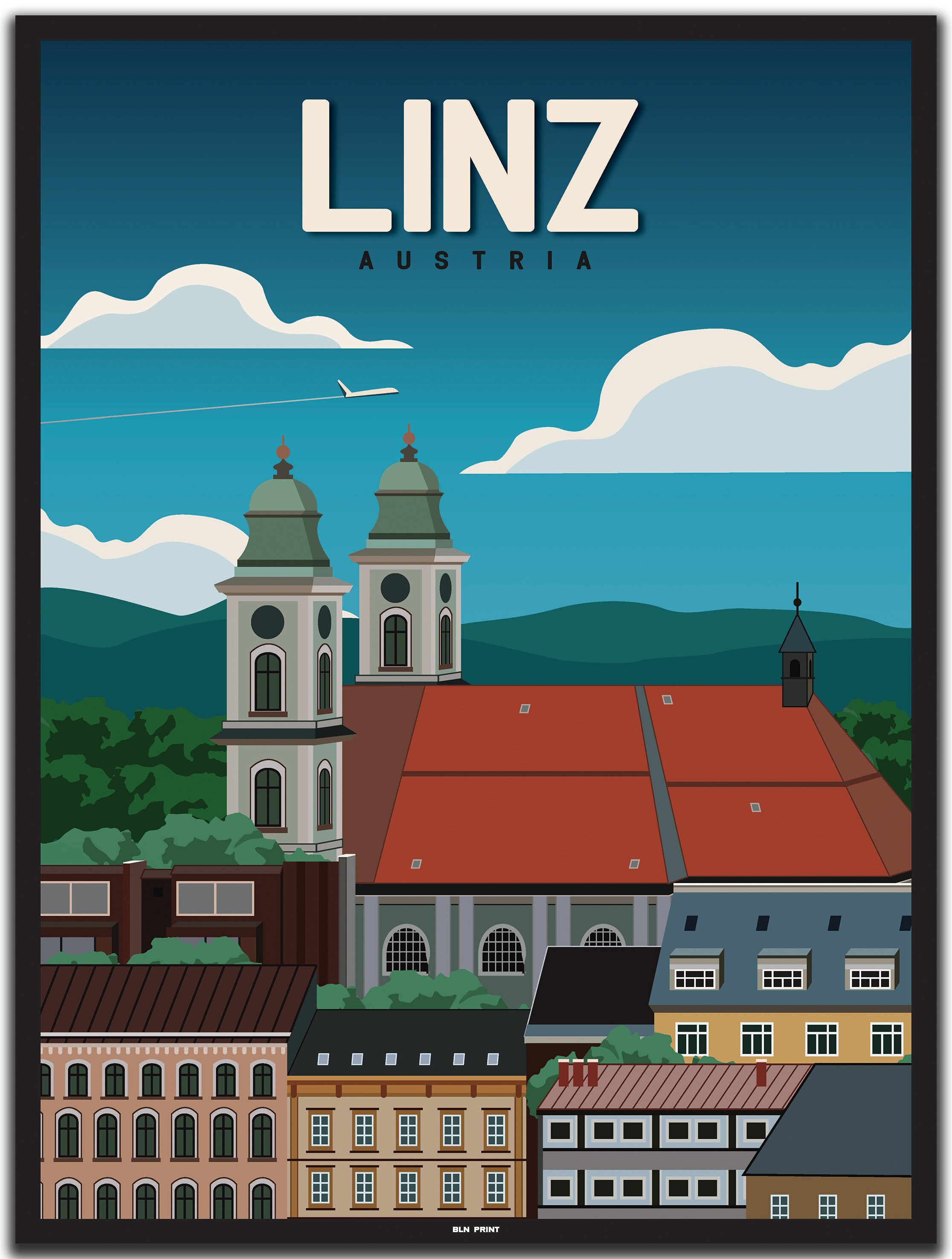 Linz Sticker Altstadt Linz (1) - Vintage Travel Poster - Etsy
