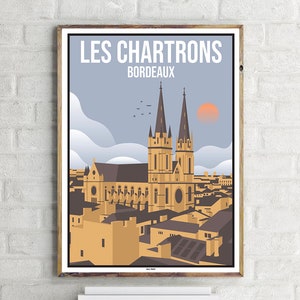 Bordeaux Les Chartrons (1) - Affiche de voyage vintage