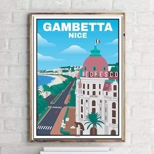 Nizza Gambetta (1) - Poster di viaggio vintage