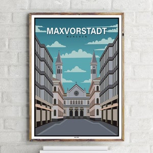 Munich Maxvorstadt (1) - Vintage Travel Poster