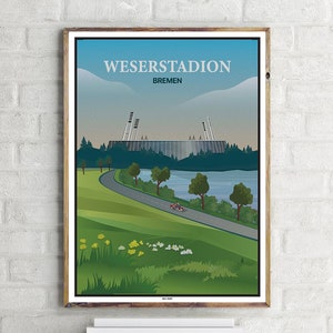 Weserstadion Bremen (1) - Vintage Travel Poster