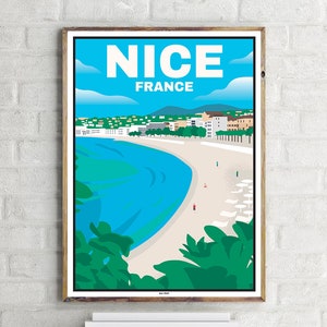 Promenade des Anglais Nice (1) - Poster di viaggio vintage