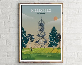 Stuttgart-Killesberg (1) - Vintage Travel Poster