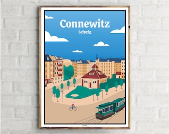 Leipzig Connewitz (1) - Vintage Travel Poster