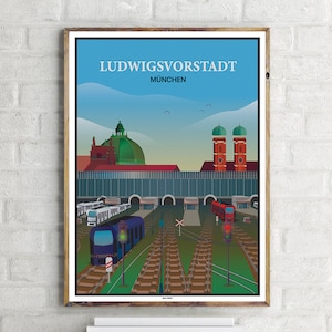 München Ludwigsvorstadt (1) - Vintage Travel Poster