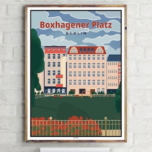 Friedrichshain: Boxhagener Platz (2) - Vintage Travel Poster