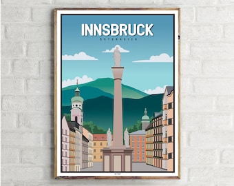 Innenstadt Innsbruck (1) - Vintage Travel Poster