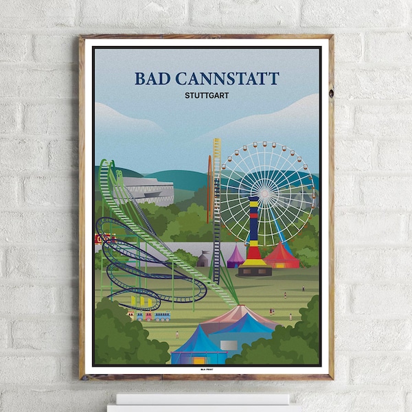 Stuttgart-Bad Cannstatt (1) - Vintage Travel Poster