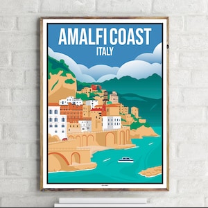 Costiera Amalfitana (1) - Poster di viaggio vintage